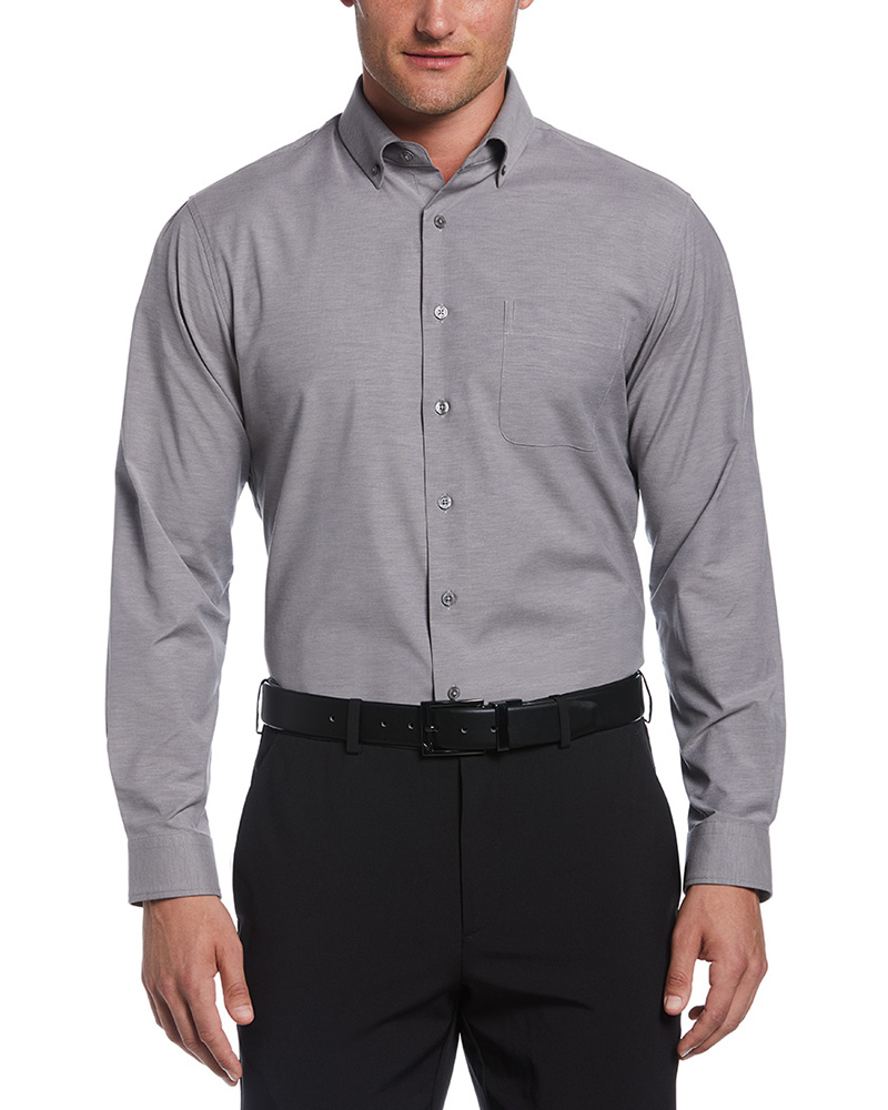 BIG & TALL HEATHERED WOVEN SHIRT