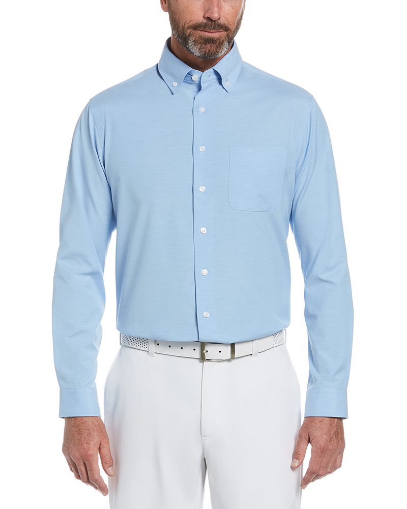 BIG & TALL HEATHERED WOVEN SHIRT